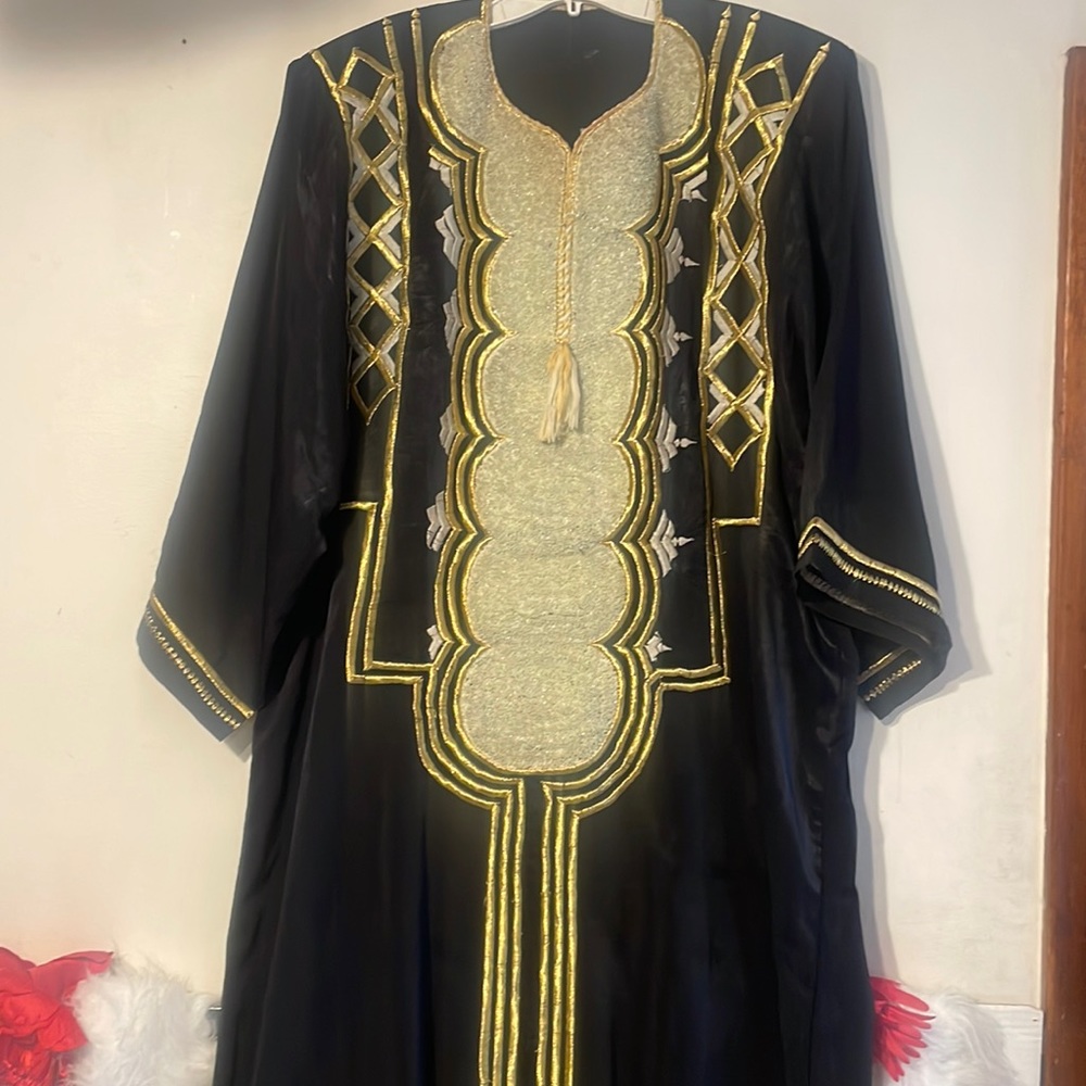 Embroidered Dashiki Dress w/Scarf